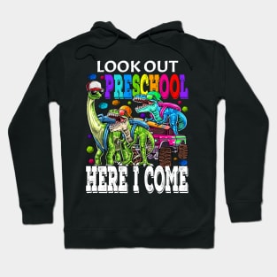 Look Out Preschool Here I Come Monster Truck Dinosaur Back To School Hoodie